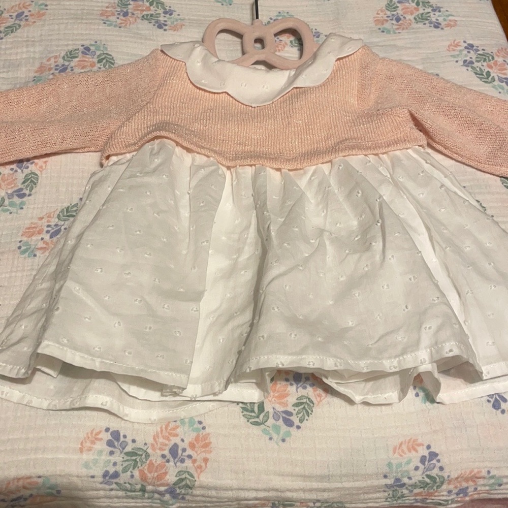 Pink and white dress